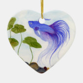Blue Betta Fish Keramisch Ornament (Voorkant)