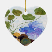 Blue Betta Fish Keramisch Ornament (Achterkant)