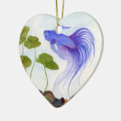 Blue Betta Fish Keramisch Ornament (Links)