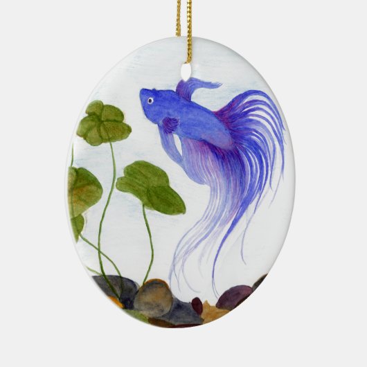 Blue Betta Fish Keramisch Ornament (Rechts)