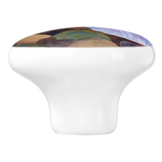 Blue Betta Fish Keramische Knop (Zijkant)