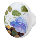 Blue Betta Fish Keramische Knop (Rechts)