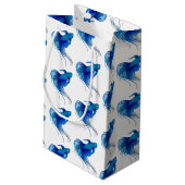 Blue Betta Fish Klein Cadeauzakje (Achterkant Gekanteld)