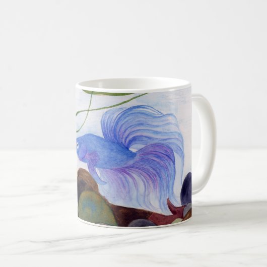Blue Betta Fish Koffiemok (Voorkant rechts)