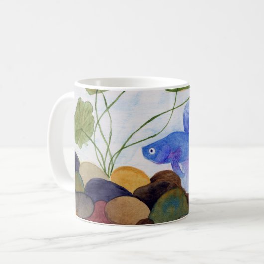 Blue Betta Fish Koffiemok (Voorkant links)