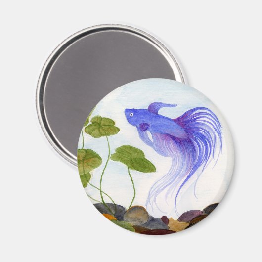 Blue Betta Fish Magneet (Voorkant / Achterkant)