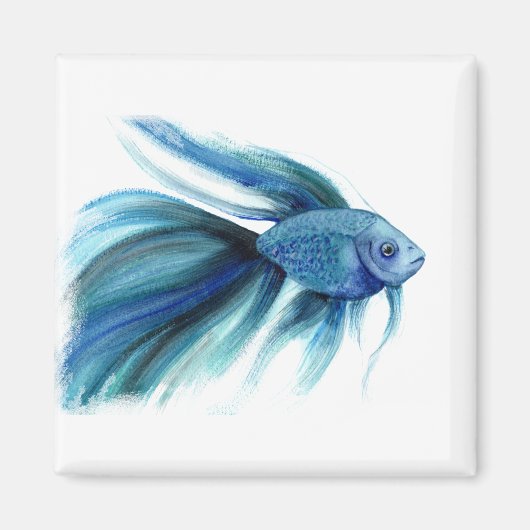 Blue Betta Fish Magneet (Voorkant)