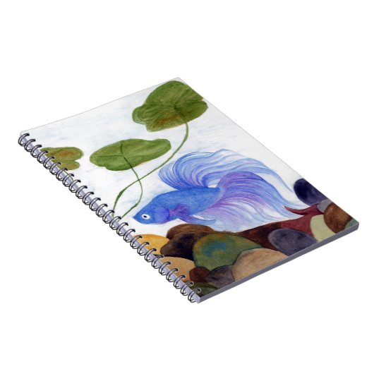 Blue Betta Fish Notitieboek (Rechterzijde)