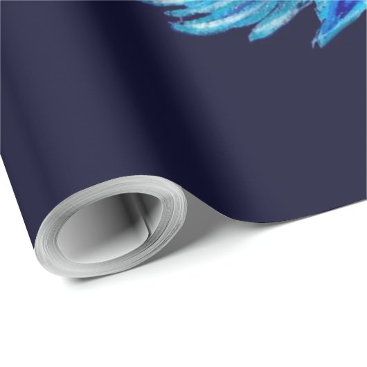 Blue Betta Fish on Navy |Lover Aquarium Cadeaupapier (Rol Hoek)