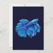 Blue Betta Fish on Navy |Lover Aquarium Feestdagenkaart (Voorkant)