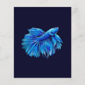 Blue Betta Fish on Navy |Lover Aquarium Flyer (Voorkant)