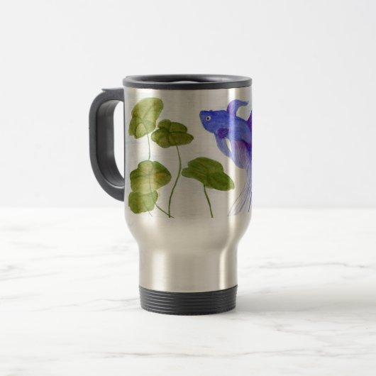 Blue Betta Fish Reisbeker (Voorkant links)