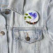 Blue Betta Fish Ronde Button 5,7 Cm (In situ)