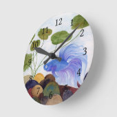 Blue Betta Fish Ronde Klok (Hoek)