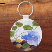 Blue Betta Fish Sleutelhanger (Voorkant)