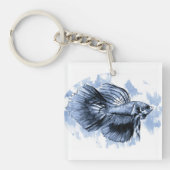 Blue Betta Fish Sleutelhanger (Voorkant)