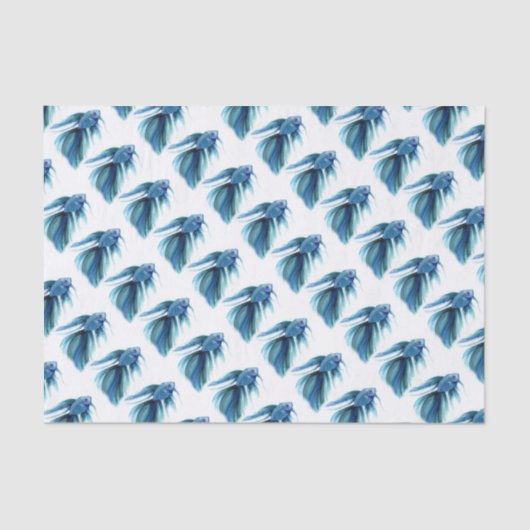 Blue Betta Fish Tissuepapier (Voorkant)