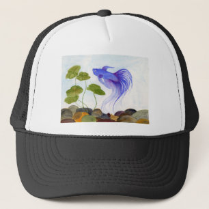 Blue Betta Fish Trucker Pet