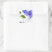 Blue Betta Fish Vierkante Sticker (Tas)