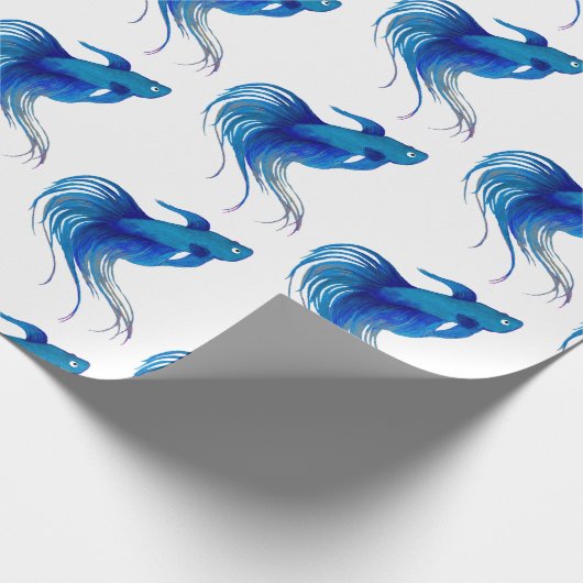 Blue Betta Fish Waterverf Cadeaupapier (Hoek)