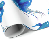 Blue Betta Fish Waterverf Cadeaupapier (Rol Hoek)