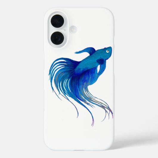 Blue Betta Fish Waterverf Case-Mate iPhone Case (Achterkant)