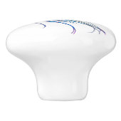 Blue Betta Fish Waterverf Keramische Knop (Zijkant)