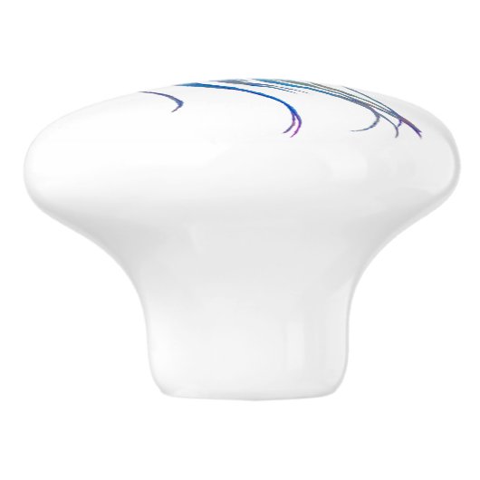 Blue Betta Fish Waterverf Keramische Knop (Zijkant)