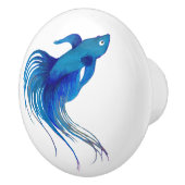 Blue Betta Fish Waterverf Keramische Knop (Rechts)