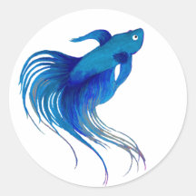 Blue Betta Fish Waterverf
