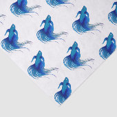 Blue Betta Fish Waterverf Tissuepapier (Detail)