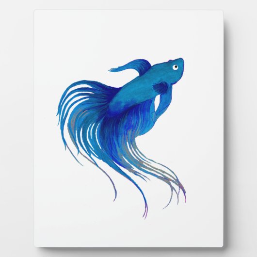 Blue Betta-Waterverf Fotoplaat (Voorkant)