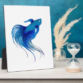 Blue Betta-Waterverf Fotoplaat (Zijkant)