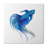 Blue Betta-Waterverf Tegeltje (Voorkant)