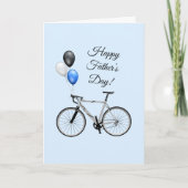 Blue Bicycle and Balloons Vaderdag Kaart (Voorkant)