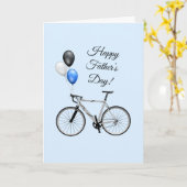 Blue Bicycle and Balloons Vaderdag Kaart (Gele Bloem)