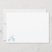 Blue Bicycle Baby shower Kaart (Achterkant)