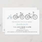 Blue Bicycle Baby shower Kaart (Voorkant / Achterkant)