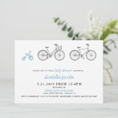 Blue Bicycle Baby shower Kaart (Staand voorkant)
