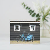 Blue Bicycle Dutch House in Holland Briefkaart (Staand voorkant)