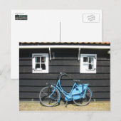 Blue Bicycle Dutch House in Holland Briefkaart (Voorkant / Achterkant)