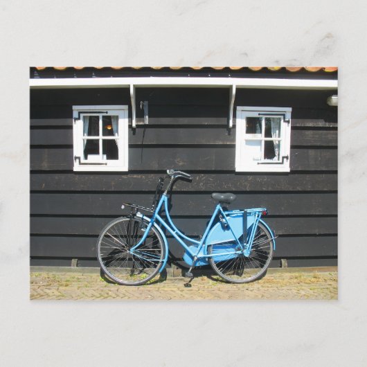 Blue Bicycle Dutch House in Holland Briefkaart (Voorkant)