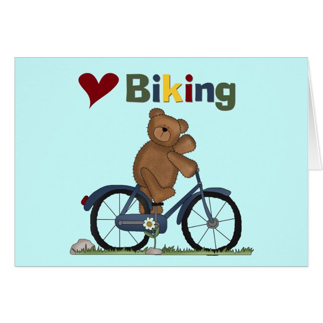 Blue Bicycle I Love Biking Tshirts and Gifts (Voorkant Horizontaal)