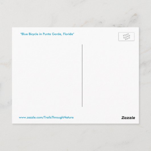 Blue Bicycle Southwest Florida Briefkaart (Achterkant)
