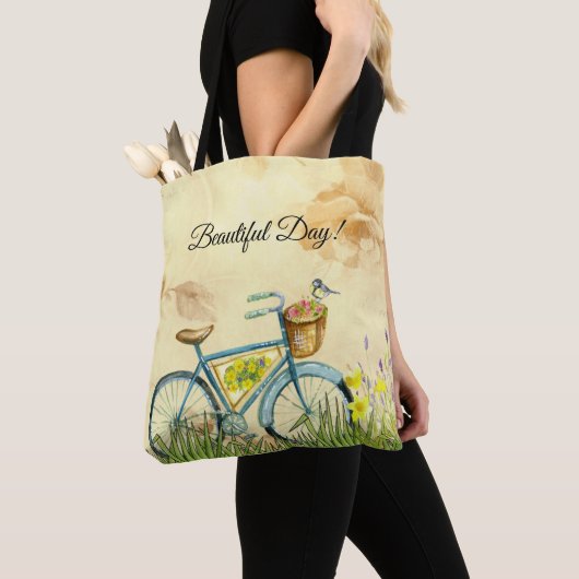Blue Bicycle Yellow Tote Bag (Dichtbij)
