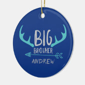 Blue Big Brother Antler gepersonaliseerde pijl Keramisch Ornament (Links)