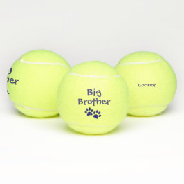 Blue Big Brother Pet Dog Cat Speelgoed met naam Tennisballen