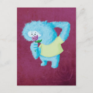 Blue Big Furry Monster Briefkaart