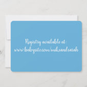 Blue Big Little Shoes Boy New Baby Shower Kaart (Achterkant)