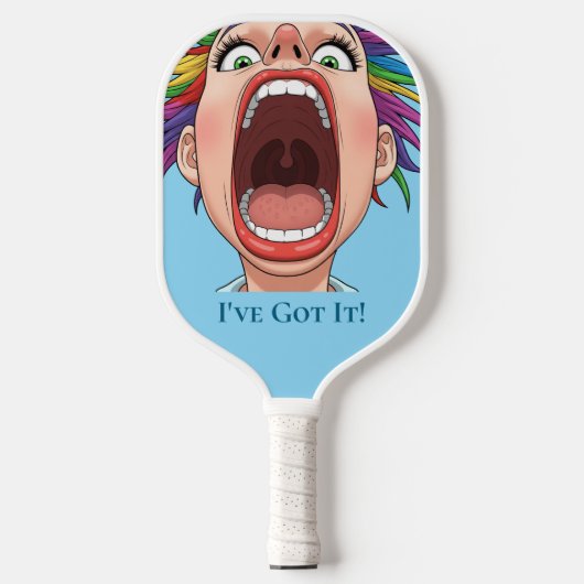 Blue Big Mouth Pickleball speler Paddle (Voorkant)